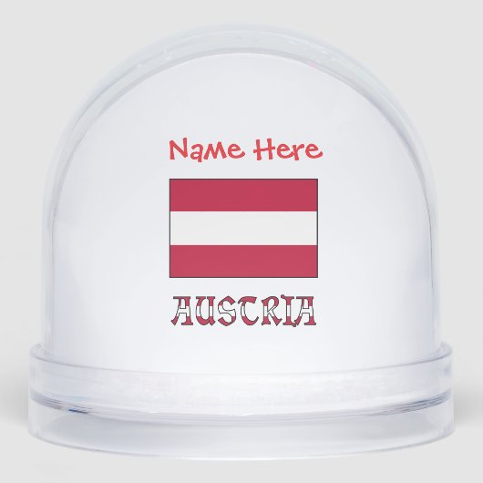 Oostenrijkse vlag rood gepersonaliseerd sneeuwbol (Voorkant)