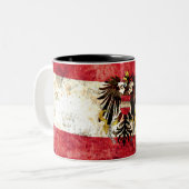 Oostenrijkse vlag tweekleurige koffiemok (Voorkant links)