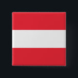 Oostenrijkse vlag vierkante button 5,1 cm<br><div class="desc">wereldwijde vlaggenproducten - Je kunt je eigen tekst toevoegen.</div>