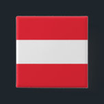 Oostenrijkse vlag vierkante button 5,1 cm<br><div class="desc">wereldwijde vlaggenproducten - Je kunt je eigen tekst toevoegen.</div>