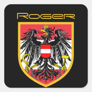 Oostenrijkse vlag vierkante sticker