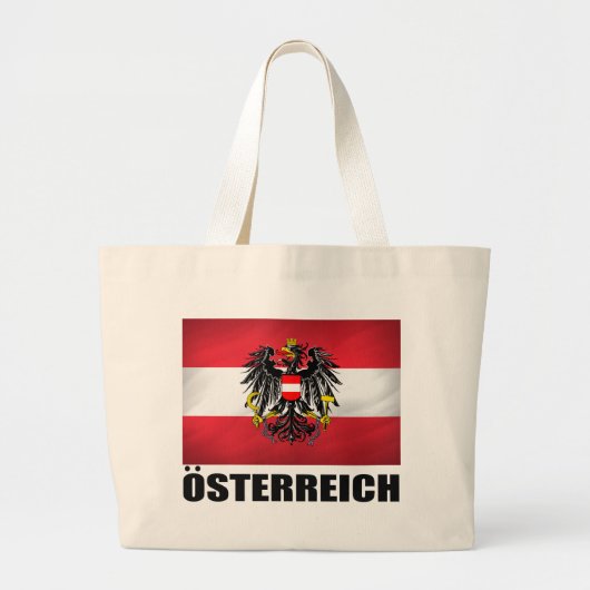 Oostenrijkse Vlag & Wapen Grote Tote Bag (Voorkant)
