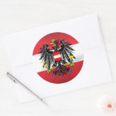 Oostenrijkse Vlag & Wapen Ronde Sticker (Envelop)