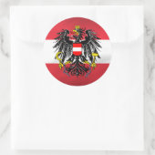 Oostenrijkse Vlag & Wapen Ronde Sticker (Tas)