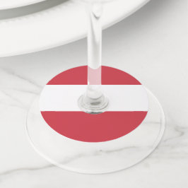Oostenrijkse vlag wijnglaslabel