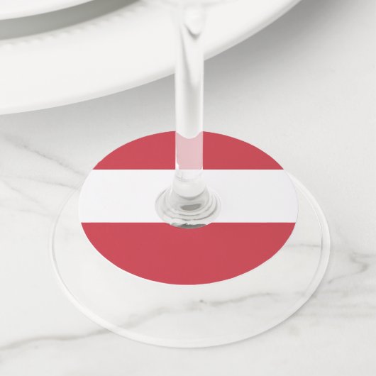 Oostenrijkse vlag wijnglaslabel (Dichtbij)