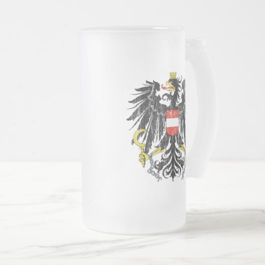 oostenrijkse wapenmunt matglas bierpul (Voorkant rechts)