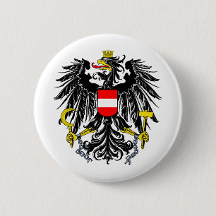 Oostenrijkse wapenschild ronde button 5,7 cm