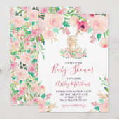 Ooster Bunny Baby shower Invitation Shower Kaart (Voorkant / Achterkant)