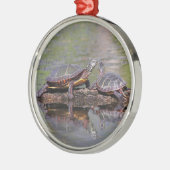 Oostergeschilde schildpadden metalen ornament (Links)