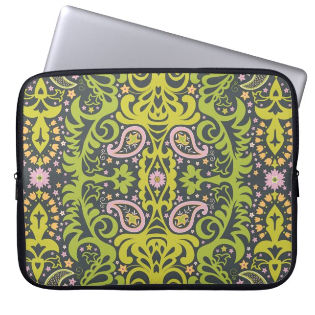 oosterpaisleversiering; decoratieve naadloze griep laptop sleeve (Voorkant)