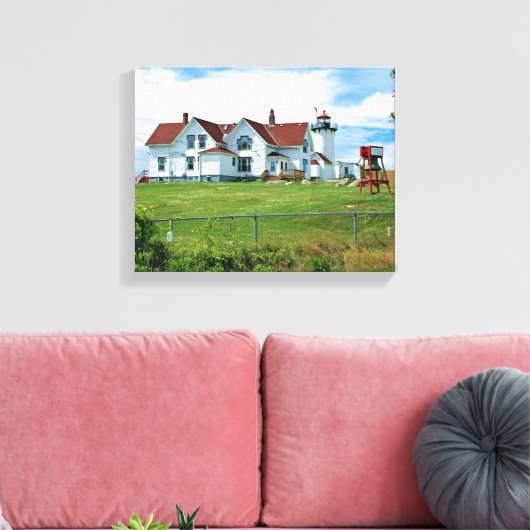 Oosterpunt Vuurtoren, MA verpakt Canvas Afdruk (Insitu (Woonkamer))