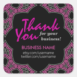 Oosterroze mozaïek Dank je zakelijke sticker