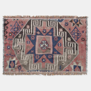 Oosters Antiek Blauwe Kilim Vloerkleed Rood Deken