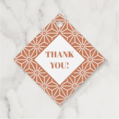 Oosters Beige Ensyucha Asanoha Japan Patroon Bedankjes Labels (Achterkant)