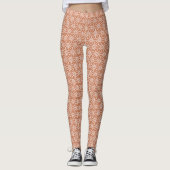 Oosters Beige Ensyucha Asanoha Japan Patroon Leggings (Voorkant)