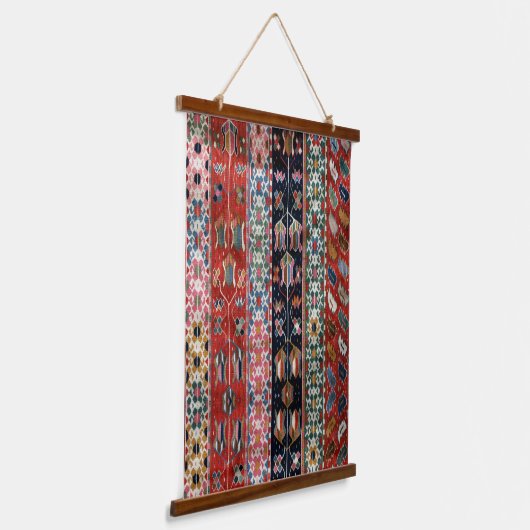 Oosters  Berry Rood Turks Kilim Tapijtmuur Hangend Wandkleed (Gebogen)