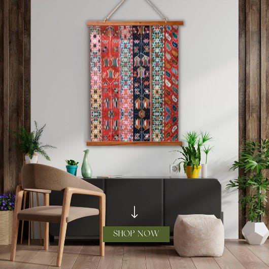 Oosters  Berry Rood Turks Kilim Tapijtmuur Hangend Wandkleed