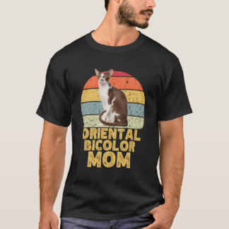 Oosters Bicolor Kat Moeder Retro  Grappig Voor C T-shirt