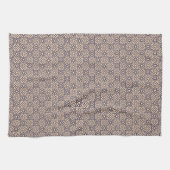 Oosters Blauw Beige Marokkaans Geometrisch Patroon Theedoek (Horizontaal)