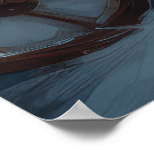 Oosters Blauw Kat Snowy Sleigh Kerst Decor Poster (Hoek)