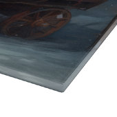 Oosters Blauw Kat Snowy Sleigh Kerst Decor Snijplank (Hoek)