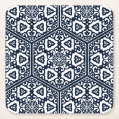 Oosters Blauw Ottomaans Turks Tracery Oosterse kun Kartonnen Onderzetters (Voorkant)