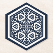 Oosters Blauw Ottomaans Turks Tracery Oosterse kun Kartonnen Onderzetters (Voorkant)