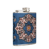 Oosters Blauw Perzisch Turks Patroon, Tapijt Heupfles (Rechts)