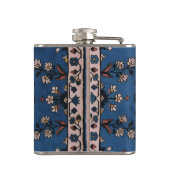 Oosters Blauw Perzisch Turks Patroon, Tapijt Heupfles (Achterkant)