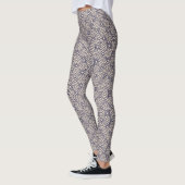 Oosters blauw wit Marokkaans geometrisch patroon Leggings (Links)