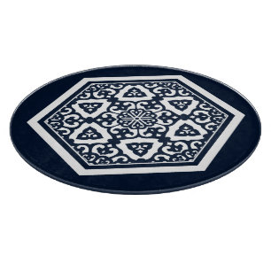 Oosters Blauw Wit Ottomaans Turks Tracery Art Snijplank