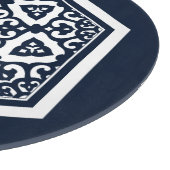 Oosters Blauw Wit Ottomaans Turks Tracery Art Snijplank (Hoek)