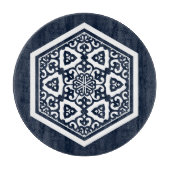 Oosters Blauw Wit Ottomaans Turks Tracery Art Snijplank (Voorkant)