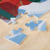 Oosters Blauwe Kat Zittend In Sneeuwkerst Pet Legpuzzel (Zijkant)