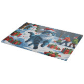 Oosters Blauwe Kat Zittend In Sneeuwkerst Pet Snijplank (Hoek)