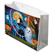 Oosters Blauwe Katten Pompoen Halloween Grappig Groot Cadeauzakje (Achterkant Gekanteld)