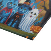 Oosters Blauwe Katten Pompoen Halloween Grappig Snijplank (Hoek)