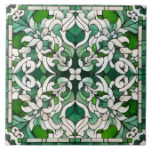 Oosters bloemenmozaïek Ornament Tegeltje (Voorkant)