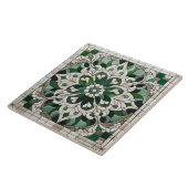 Oosters bloemenmozaïek Ornament Tegeltje (Zijkant)