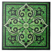 Oosters bloemenmozaïek Ornament Tegeltje (Voorkant)