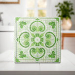 Oosters bloemenmozaïek Ornament Tegeltje<br><div class="desc">Oosters bloemenmozaïek Ornament - tinten van groen</div>