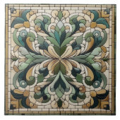 Oosters bloemenmozaïek Ornament Tegeltje (Voorkant)