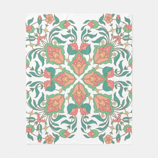 Oosters bloemenontwerp fleece deken (Voorkant)