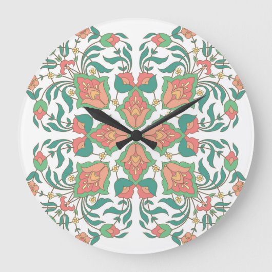 Oosters bloemenontwerp grote klok (Voorkant)