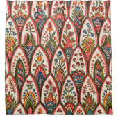 OOSTERS BLOEMPATROON Kleurrijke Bloemen Bladeren Douchegordijn (Voorkant)