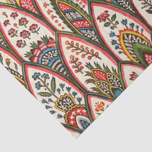 OOSTERS BLOEMPATROON Kleurrijke bloemen en bladere Tissuepapier (Detail)