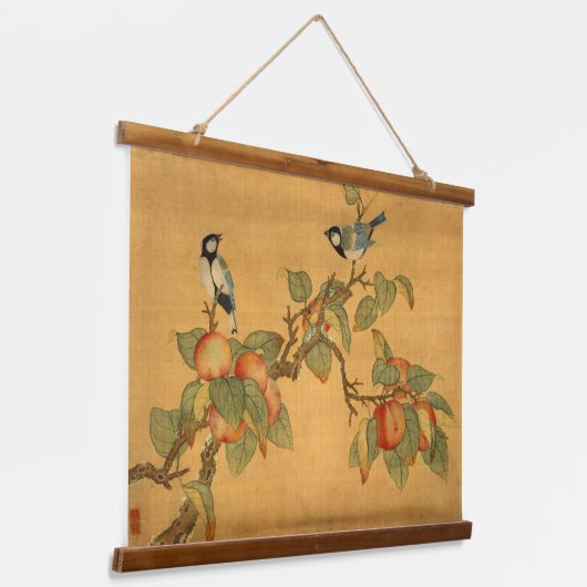 Oosters-Chinese vogels en fruit Hangend Wandkleed (Gebogen)
