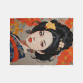 Oosters Exquise Chinese Vrouwen Fleece Deken (Voorkant (Horizontaal))