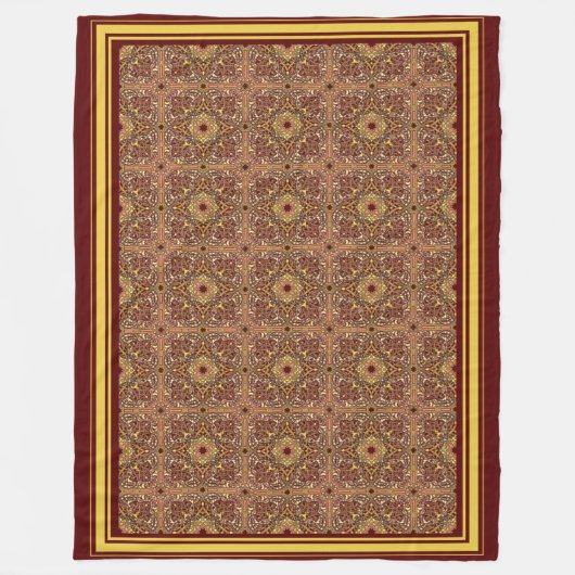 Oosters Floral Ornament Fleece Deken (Voorkant)